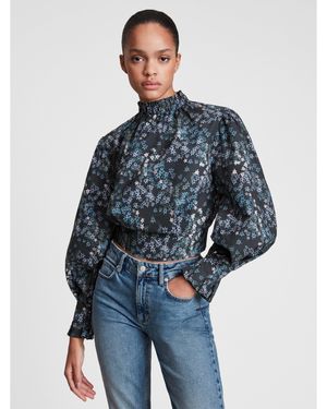 AllSaints Luna Asgard Short-Sleeve Casual Blouse - Blue