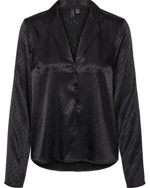 Vero Moda Regular Fit Collared Neck Corset Shirt - Black
