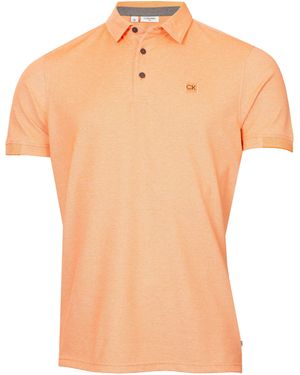 Calvin Klein Short-Sleeve Performance Polo Shirt - Orange