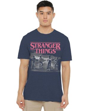 Stranger Things Seson 1 Poster Bike Scene T-Shirt - Blue