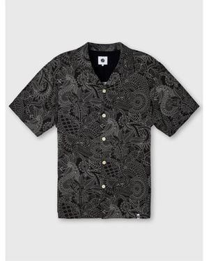 Pretty Green Patterned Short Sleeve Shirt - Black