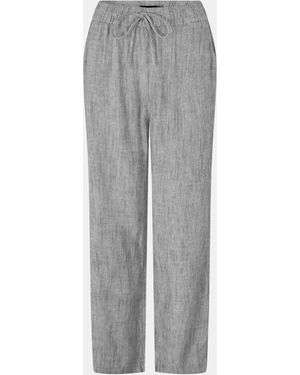 Vero Moda Line Stripe Patterned Straight Trousers - Grey