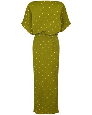 Never Fully Dressed Tilly Plisse Maxi Dress - Green