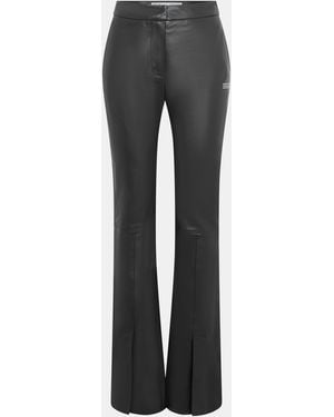 Off-White c/o Virgil Abloh Leather/Pu Trousers - Grey