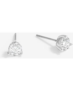 Jon Richard Rhodium Plated Cubic Zirconia Round Stud Earrings - White
