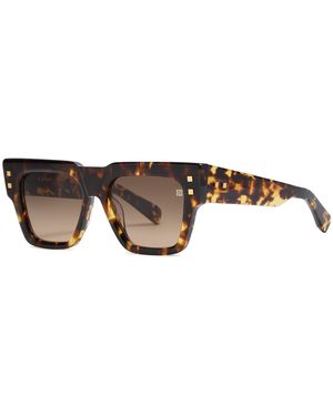 Balmain B-Army Rectangle Sunglasses - Brown