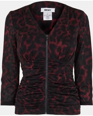 DKNY Long-Sleeve Zip T-Shirt - Black