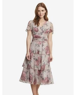 Gina Bacconi Cher Midi Surplice Neckline Dress - Brown