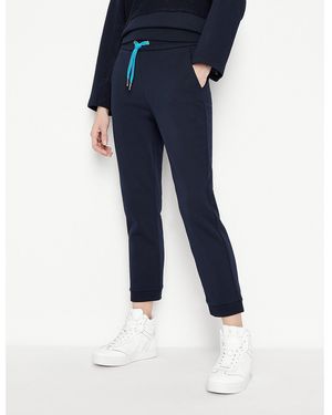ARMANI EXCHANGE Closed Hem Fleece Jogging Bottoms - Blue
