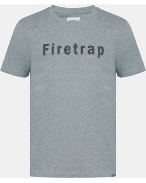Firetrap Large Logo T Shirt - Blue
