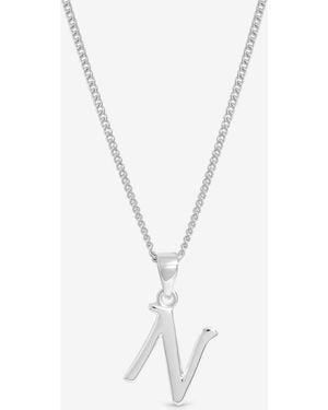 Simply Silver Sterling 925 Initial Pendant - Metallic