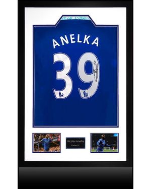 The Fan Cave Nicolas Anelka Signed Chelsea Shirt Premium Frame - Blue