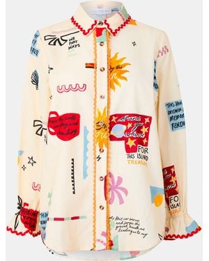 Never Fully Dressed Poema Geanie Long-Sleeve Patterned Shirt - Red