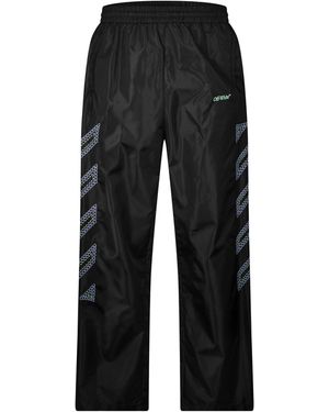 Off-White c/o Virgil Abloh Open Hem Woven Tracksuit Joggers - Black