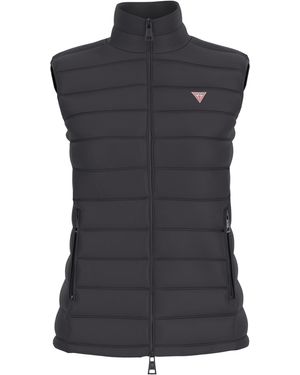 Guess Puffer Sleeveless Gilet - Blue