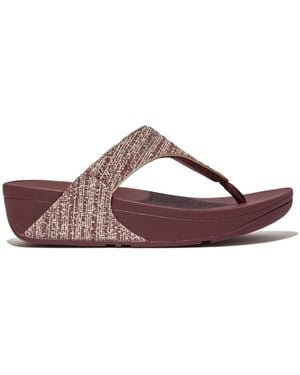 Fitflop Lulu Shimmerweave Toe-Post Sandals - Brown