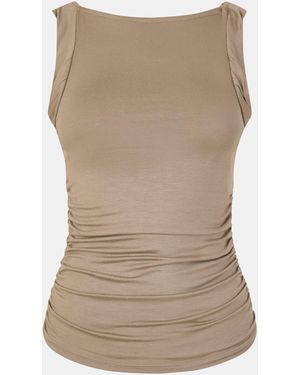 Vero Moda Regitze Short-Sleeve Blouse - Brown