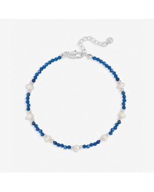 Inicio Plated Lapis & Pearl Bracelet - Blue