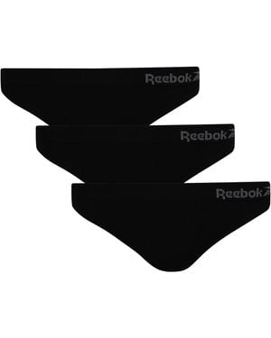 Reebok Pack Of 3 Black Seamless Knickers For | S Thongs