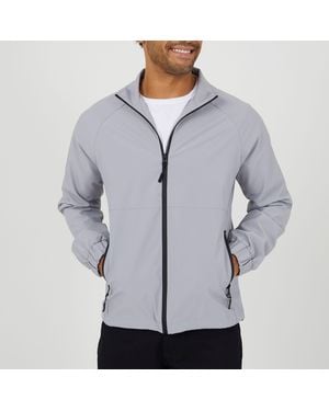 Brave Soul Lightweight Funnel Neck Zip Through Bomber Jacket - Grey
