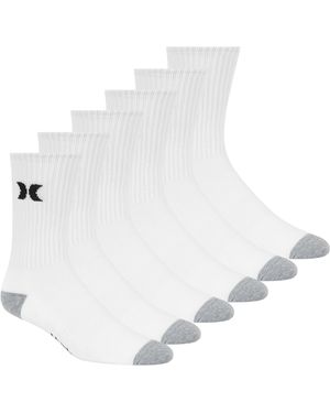Hurley 6Pk Crew Sock - White