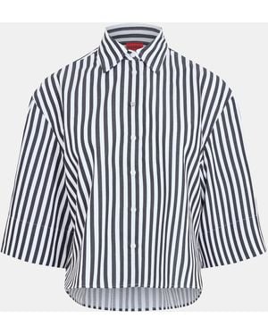HUGO Ephraima Long Sleeve Blouse - Blue