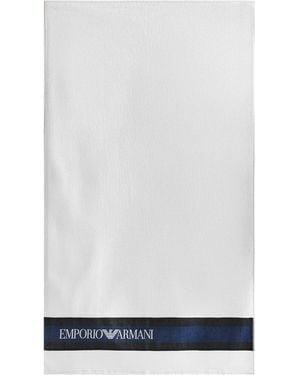 Emporio Armani Woven Towel - White