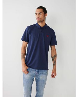 TRUE RELIGION Horseshoes Short-Sleeve Polo Shirt - Blue