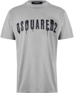 DSquared² Spray Logo T Shirt - Grey