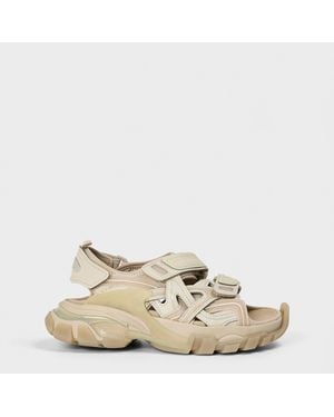 Balenciaga Open Toe Logo Sandals - Natural
