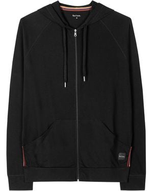 Paul Smith Cotton Jersey Zip Hoodie - Black