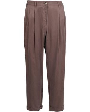 French Connection Rosanna Cupro Pleat Front Trousers - Brown