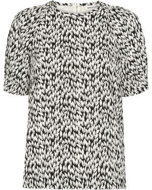 Whistles Petal Print Shell Top - Black