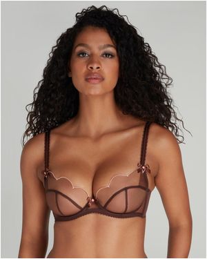 Agent Provocateur Lorna Plunge Underwired Bra - Brown
