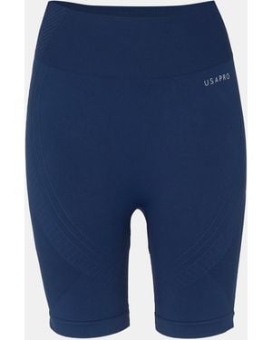Usa Pro Seamless Longline Cycling Shorts - Blue