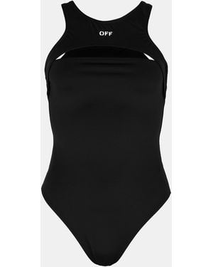 Off-White c/o Virgil Abloh Cut Out Swimsuit, Strategically Placed Cutouts - Black