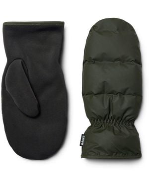 Rains Lohja Puffer Water-Resistant Quilted Mittens - Black