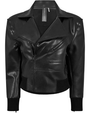 Norma Kamali Mini Moto Bomber Jacket - Black