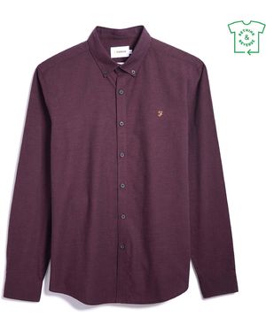 Farah Steen Brushed Cotton Long Sleeve Shirt Adults - Purple
