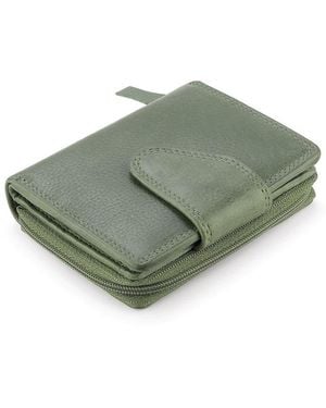 PRIMEHIDE Leather Washed Cancun Small Trifold Purse Selena - Green