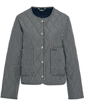 Barbour Check Monroe Long Sleeve Quilted Jacket - Grey