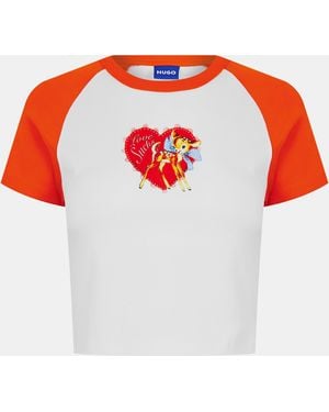 HUGO Deer Print Baby Tee - Red