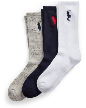 Polo Ralph Lauren Polo 3 Pack Big Polo Pony Crew Sock - Blue