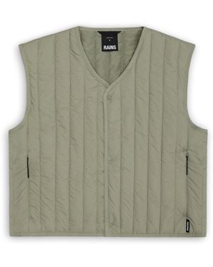 Rains Banja Water Resistant Sleeveless Cropped Gilet - Green