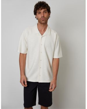Threadbare Antti Short-Sleeve Plain Shirt - Grey