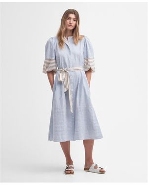 Barbour Thea Striped Shirt Dress - Blue