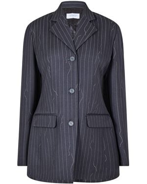Off-White c/o Virgil Abloh Pinstripe Oversized Jacket - Blue
