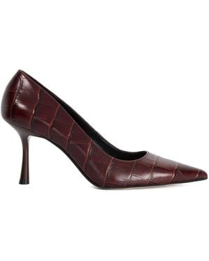 Dune Blaires Leather Stiletto Heels - Purple