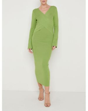 Pretty Lavish Knitted Jumper Dress - Green