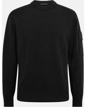 CP COMPANY METROPOLIS Crew-Neck Knitted Top - Black